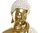 Statua buddha seduto bianco oro