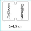 Etichette adesive chiudipacco personalizzate Bifacciale 6x4,5 fondo bianco
