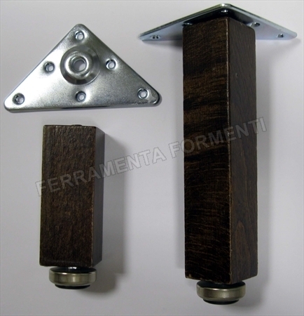 adjustable wooden foot for furniture, cabinet - colour dark nut, available cm 12 - 15 - 20 high