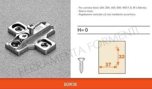 Salice B2R3R09 -  adjustable mounting plate, height 0 mm