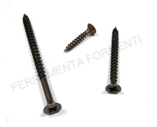 PZ Flat head chipboard screws - bronzed