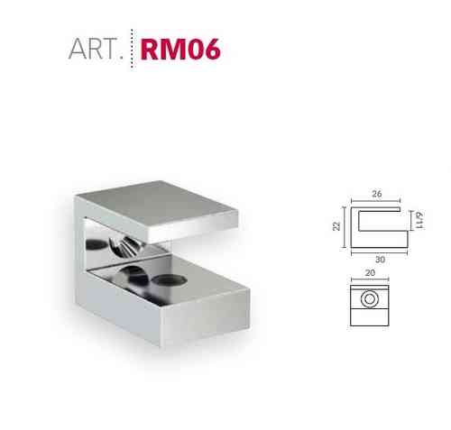 Reggimensola MITAL RM06, supporto per mensola in vetro di spessore 6-11mm, colore alluminio