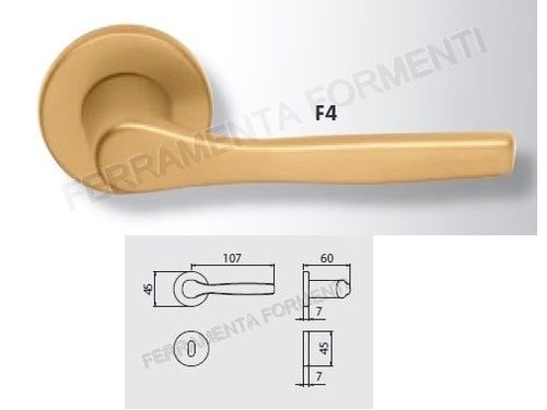 maniglia per porta in alluminio anodizzato colore BRONZO, bocchette Patent, Ghidini modello GABRI