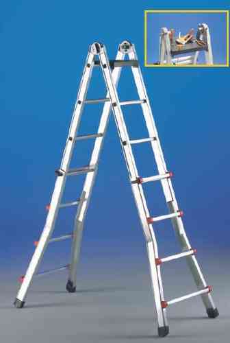 aluminum ladder SVELT EXTREMELY SCALED PROFESSIONAL extendable with double ascent, choose height