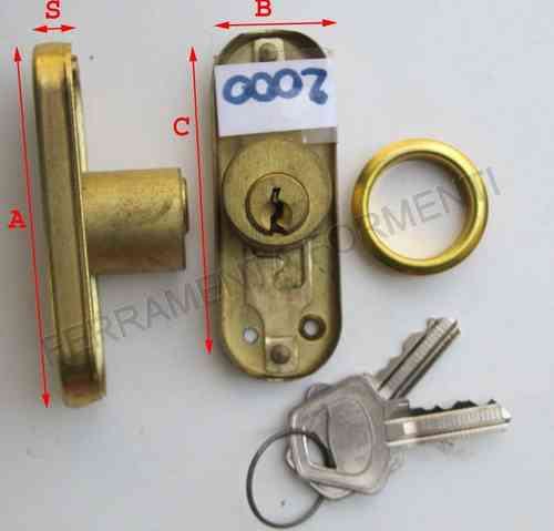 Rod control lock with cylinder for door - MERONI S2000