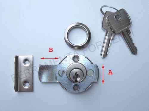 Nickel cylinder lock diam. 17 mm for cabinet door - FASEM 81A