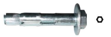 tassello ELEMATIC T21 in acciaio diametro 10 mm x 105, c/vite bullone 8MA 8.8