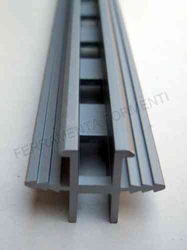 Central aluminum rack profile for paneling, boiseries and positionable brackets, 260 cm long