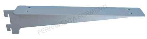 Middle shelf support for rack item 010108 - 010142, made of silver painted iron, 240 mm long