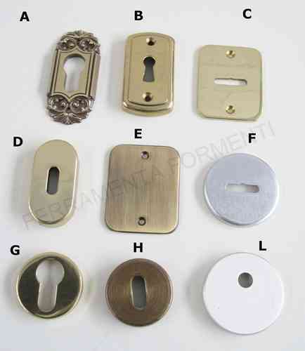 Brass escutcheon keyhole cover, select item and color