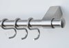 Undercabinet pipe diameter 16mm, 120cm long + 2 brackets, 6 hooks, caps - color NICKEL SATIN MAT