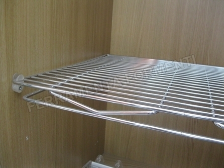 Shelf for cabinet in chromed steel, depth 44cm, for kitchen base 90 or 60 cm