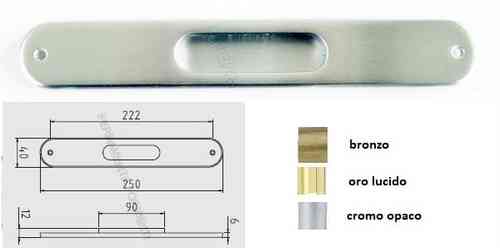 maniglia lunga per porta scorrevole Ghidini ovale - materiale ottone - SCEGLIERE COLORE