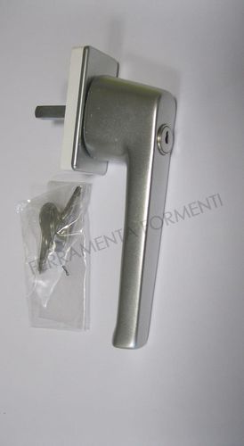 Ghidini martellina DK, maniglia per finestra in alluminio con chiave di sicurezza, colore ARGENTO