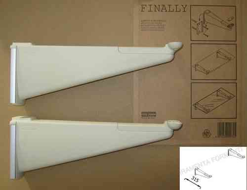 A pair of shelf bracket for walk in closet storage - SERVETTO Finally - CREAM - cm.30 capacity 30kg/