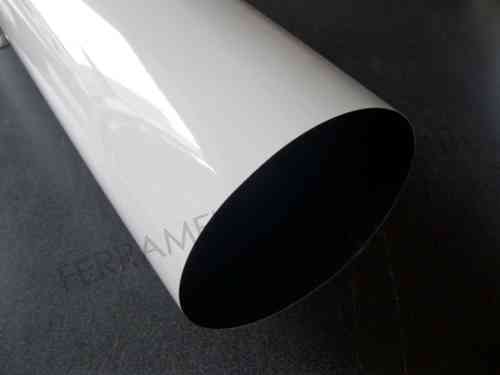 Conducto de humos de aluminio blanco, rígido, 1 metro de largo