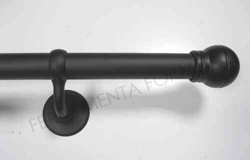 HANDRAIL, iron pipe diameter 32 mm + brackets and caps made of zamak color BLACK MAT, cm 100
