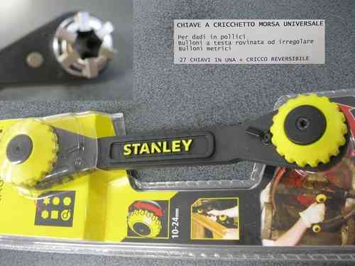 STANLEY STHTO 72123 - Chiave a cricchetto universale mm 10 - 24 regolabile, per ogni tipo di bullone