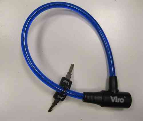 Viro bicycle lock in twisted steel cable, diam. 12 mm x 45 cm