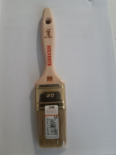 Cepillo de cerdas rubias de 50 mm, mango de madera apto para esmaltes al disolvente