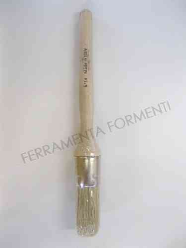 Pennello strozzato tondo in setola manico legno produzione italiana