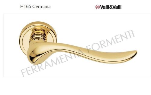 Maniglia per porta Valli&Valli H165 R8 Germana in ottone, color oro lucido, design Valli Workshop