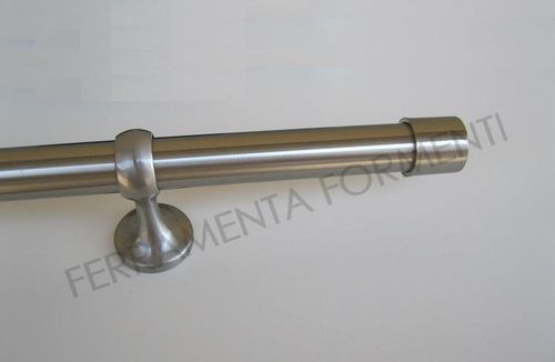 Curtain rod diameter 22mm,  with brackets and flat finals, nikel satin, choose size