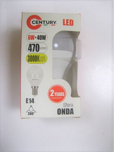 LED bulb 6W, A+ 470 lumens, warm light 3000K, small attack E14, 220-240V