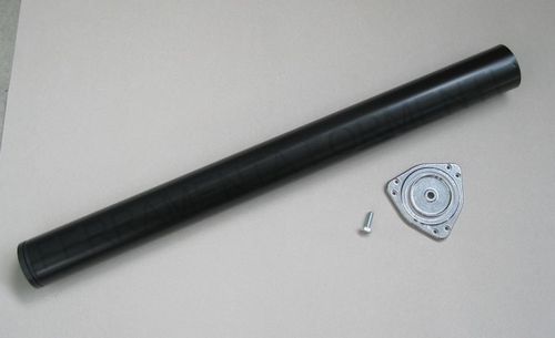 gamba per tavolo penisola in acciaio alta cm 87 regolabile, diametro 8cm, colore NERO