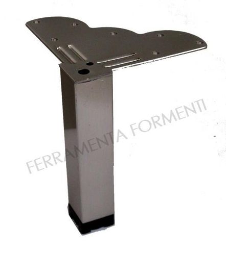 Adjustable foot for furniture mm.25x25 made of steel, satin nikel, choose height