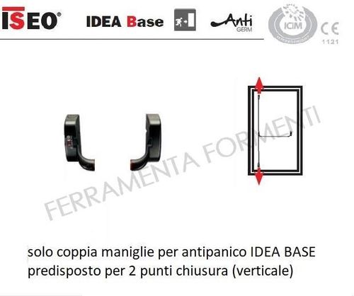 Maniglione antipanico Iseo IDEA BASE reversibile verticale, senza accessori, ricambio