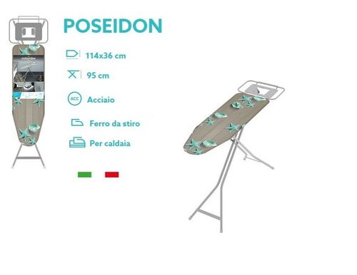 Tavolo, asse da stiro New Scal POSEIDON - piano M cm.114x36 con portacaldaia