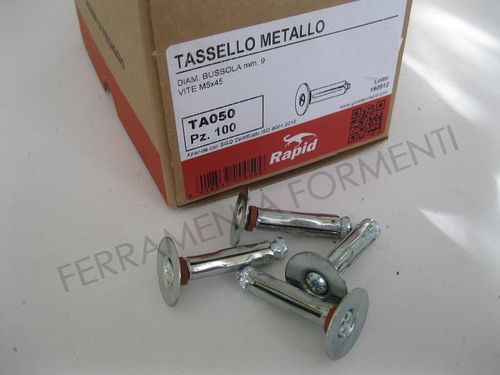 tassello Rapid TA050 in ferro dia. 9mm vite M5x45 - scatola 100 pz