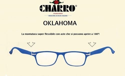 El Charro Oklahoma reading glasses, super flexible, diopter view from +1.00 to +3.50, 4colors