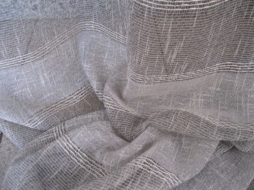 Cortina para ventana, melange gris, 1 lienzo ancho 140 x largo 280 cm, con ojales y  dobladillo