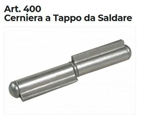 Bisagra de acero pulido para soldar, con pasador fijo galvanizado, diámetro 13.5 mm x h.100 mm