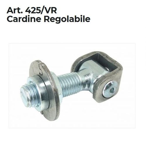 Cardine per cancello, regolabile con vite, in acciaio zincato, M20, A=70mm, B=50mm, C=43mm