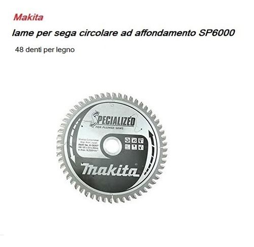 MAKITA B-09298, hoja de sierra circular SP6000j, 165 mm de diámetro, orificio de 20 mm, madera