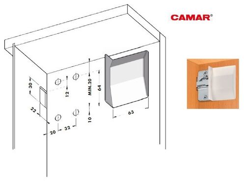 Coppia coperture dei supporti per mobili sospesi Camar 807, colore bianco