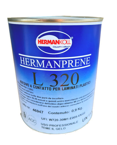 Hermanprene L320 adesivo a contatto per laminati plastici, bostik professionale, collaprene, kg.0,9