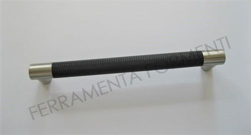 maniglia per mobile Confalonieri RJM001600NS1 interasse 160 mm, nichel satinato + godronato nero