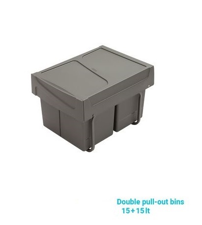 Recycling pull-out dustbin , 2 buckets x 15L
