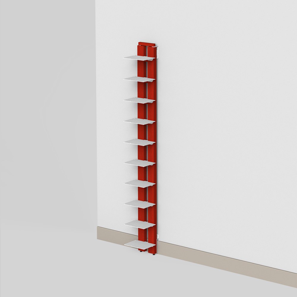Zia Ortensia | libreria a parete | h 195 cm | rosso