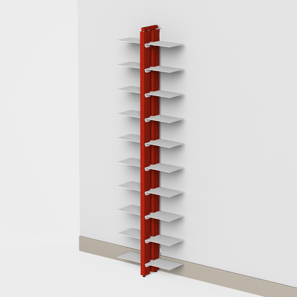 Zia Bice | Wall bookshelf  | h 150 cm | red