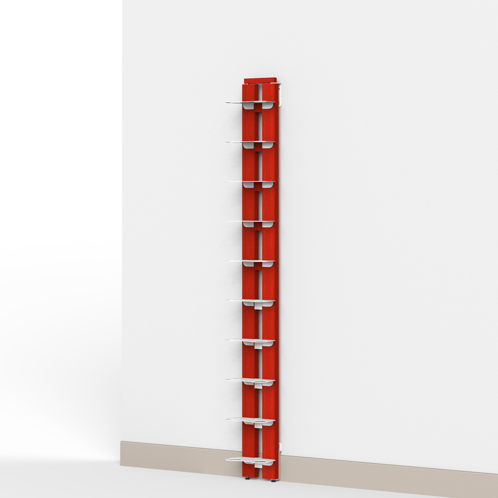 Zia Gaia | portabottiglie singolo a parete | h 150 cm | rosso