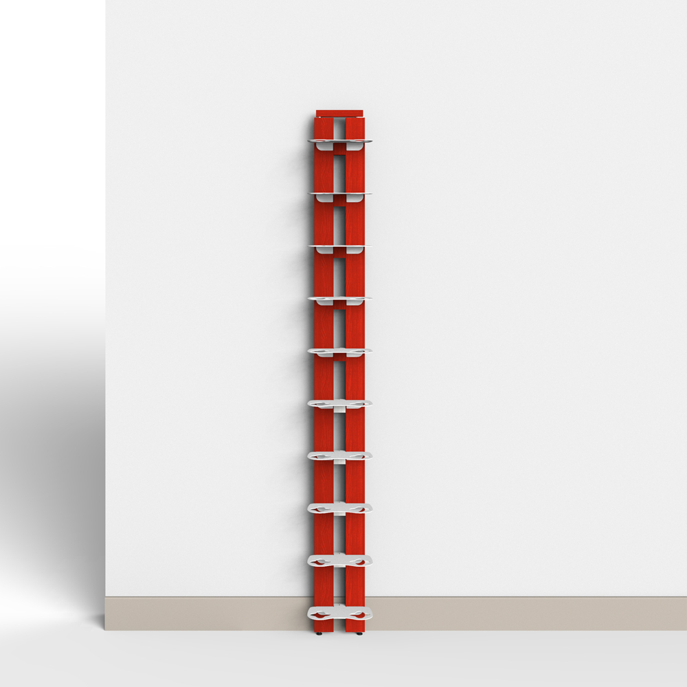 Zia Gaia | portabottiglie singolo a parete | h 150 cm | rosso