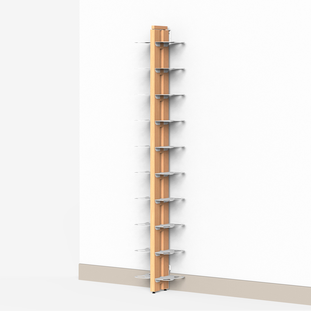 Zia Gaia | Wall bottle rack wall with double front shelves | h 150 cm