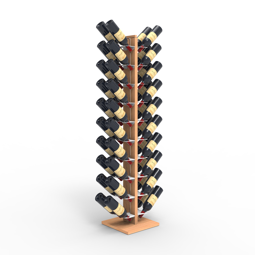 Zia Gaia | Column bottle rack with double front shelves | h 150 cm