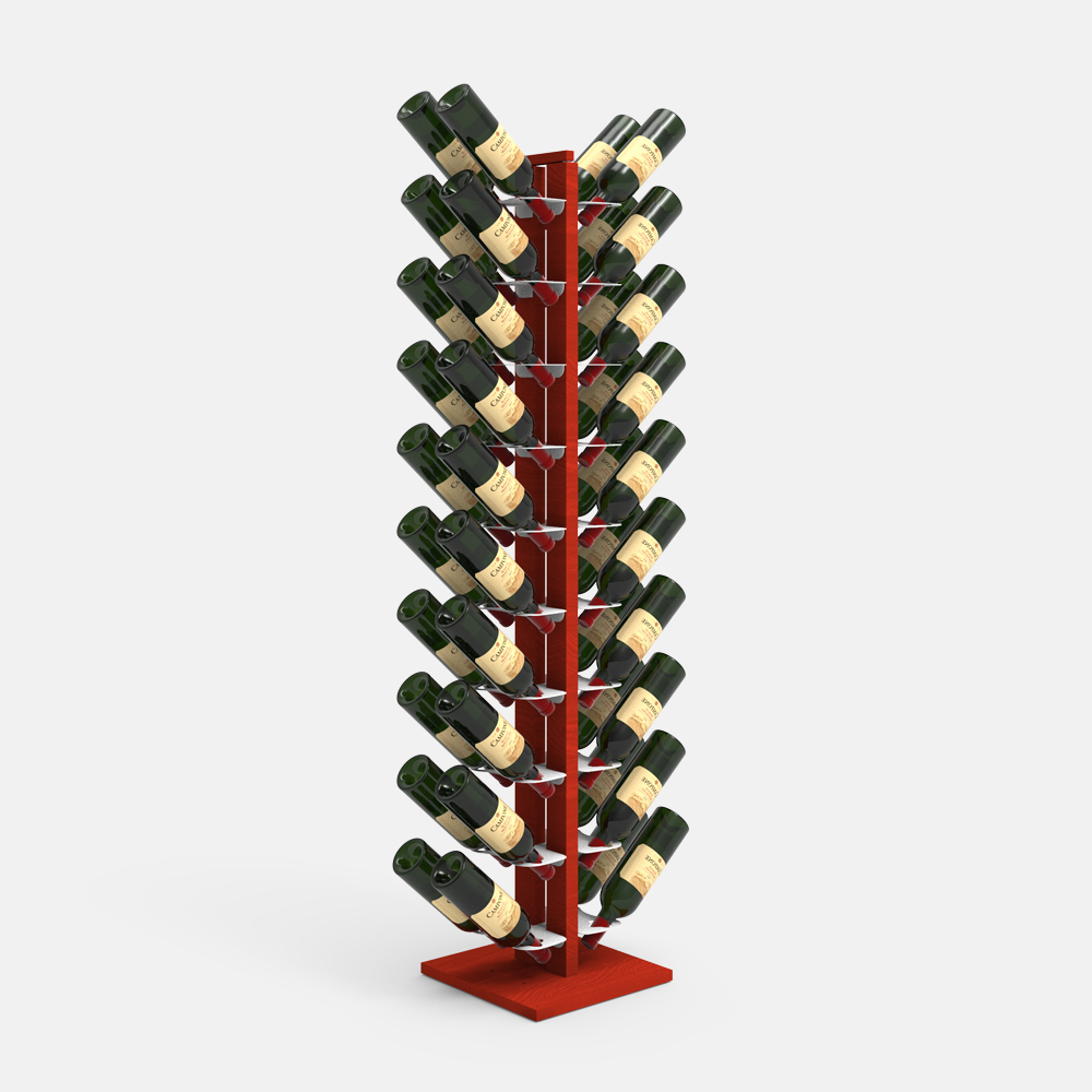 Zia Gaia |  portabottiglie doppio a colonna | h 150 cm | rosso