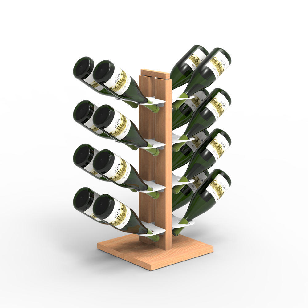 Zia Gaia | Column bottle rack with double front shelves | h 60 cm